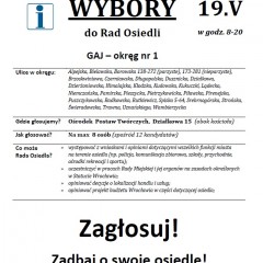 Dziś wybory do Rady Osiedla Gaj