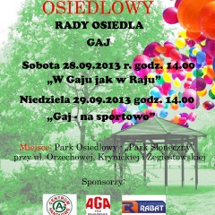 Zapraszamy na Festyn Osiedla Gaj!