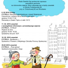 Plan spotkań Klubu Seniora na luty